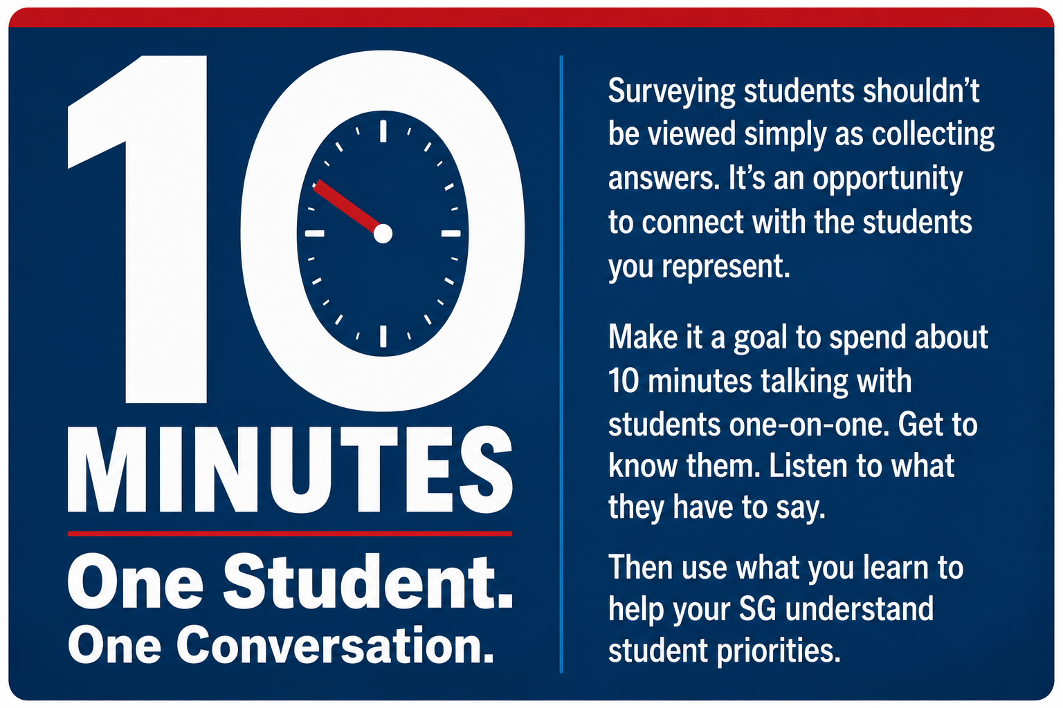 10 Minutes. One Student. One Conversation.