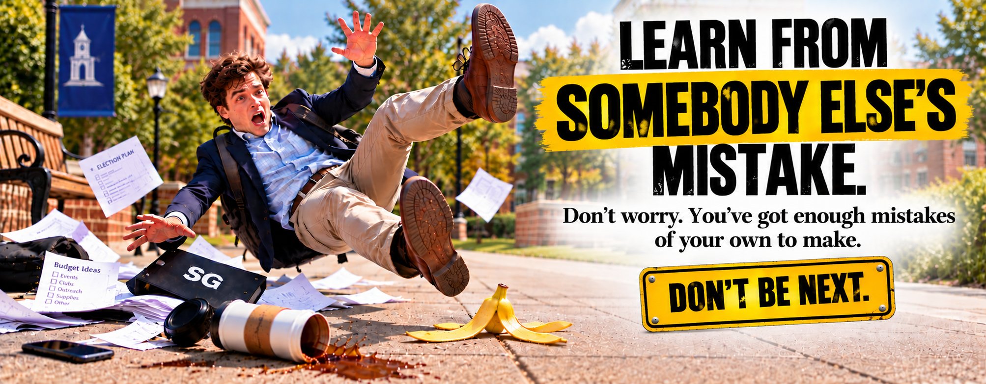 Learn from somebody else's mistake. Don't worry, you've got enough mistakes of your own to make. Don't be next.