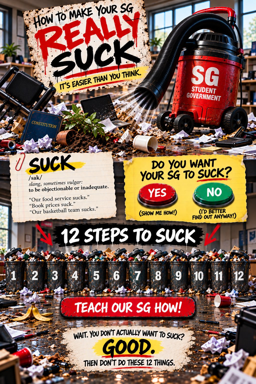How to make your SG really suck. It's easier than you think. Suck: slang, sometimes vulgar, to be objectionable or inadequate. Do you want your SG to suck? Yes or No. 12 steps to suck. Teach our SG how. Wait, you don't actually want to suck? Good. Then don't do these 12 things.