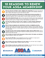 ASGA Flier - 10 Reasons to Renew Your ASGA Membership
